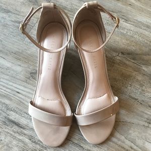 Nude Ankle Strap Wedge